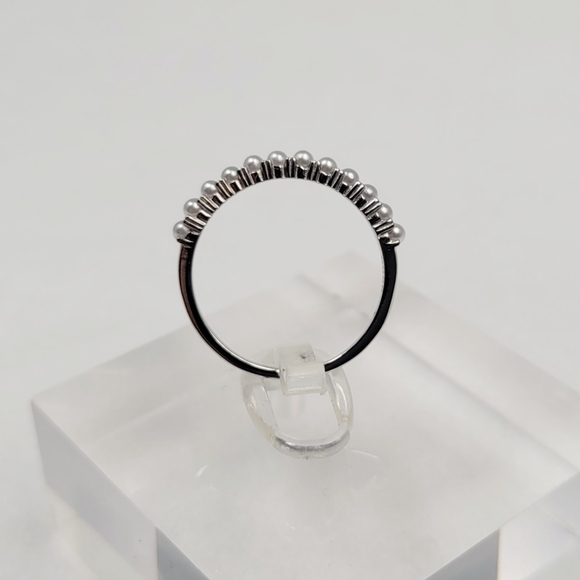 Sterling Silver Pearl Stack Ring - Picture 11 of 15